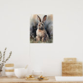 Bunny Rabbit Woodland Animal Art Print Poster (Keuken)