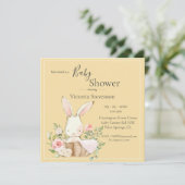 Bunny Rabbit Yellow Gender Neutraal Baby shower (Staand voorkant)