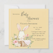 Bunny Rabbit Yellow Gender Neutraal Baby shower (Voorkant)