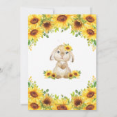 Bunny Rabbit Zonnebloem Bloemen Baby shower Meisje Kaart (Achterkant)