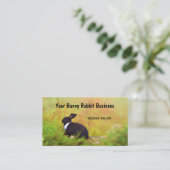 Bunny Rabbit Zwart Groen Waterverf Design Visitekaartje (Staand voorkant)