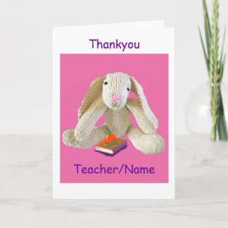 Bunny RabbiTeacher Dankjewel Kaart van zoondochter