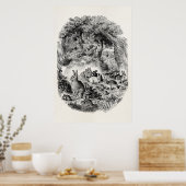  Bunny Rabbits 1800s Bunnies Rabbit Poster (Keuken)