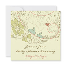 Bunny Rabbits and Flowers Neutraal Baby shower