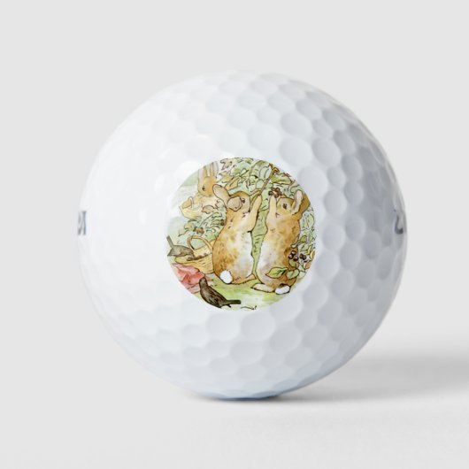 Bunny Rabbits: Blackberry Picking (Beatrix Potter) Golfballen (Voorkant)