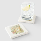 Bunny Rabbits: Blackberry Picking (Beatrix Potter) Stenen Onderzetter (Zijkant)