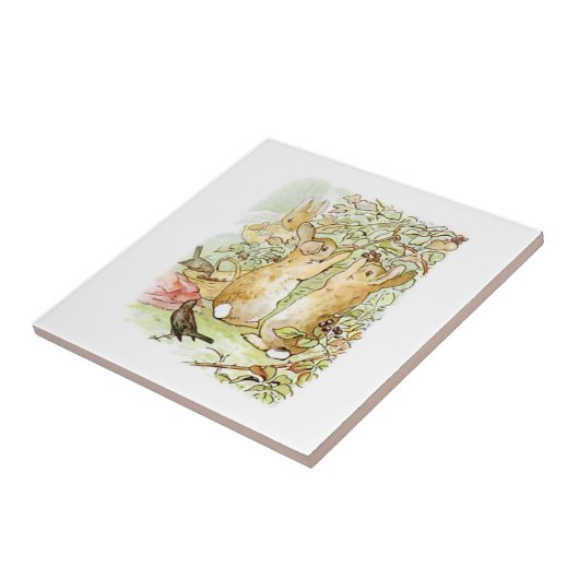 Bunny Rabbits: Blackberry Picking (Beatrix Potter) Tegeltje (Zijkant)