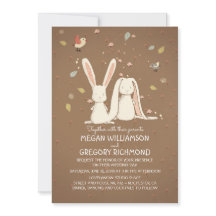Bunny Rabbits Cute Rustic Woodland Wedding
