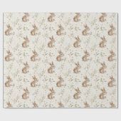 Bunny Rabbits Daisy Flowers Cadeaupapier (Vlak)