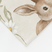 Bunny Rabbits Daisy Flowers Fleece Deken (Hoek)