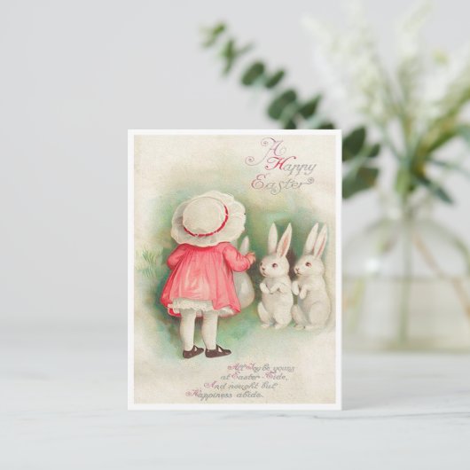  Bunny Rabbits Easter Greeting Briefkaart (Staand voorkant)