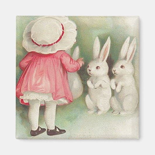 Bunny Rabbits Easter Greeting Magneet (Voorkant)