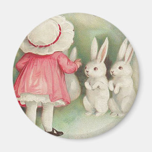 Bunny Rabbits Easter Greeting Magneet