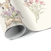 Bunny Rabbits Flowers Birthday Cadeaupapier (Rol Hoek)