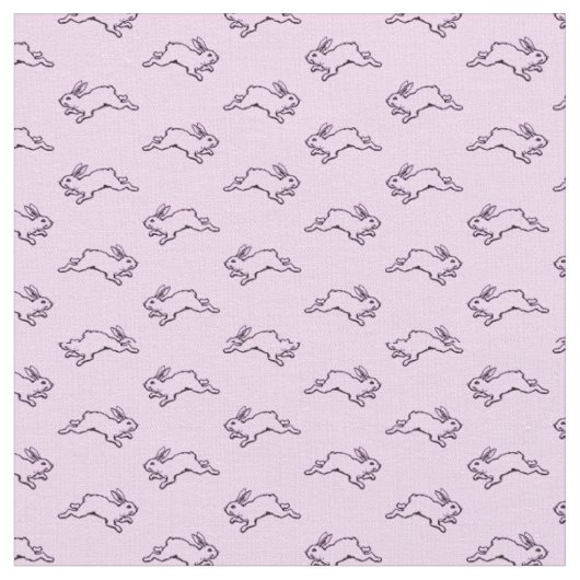 Bunny Rabbits geïllustreerd CUSTOM BG COLOR Stof (Close Up)