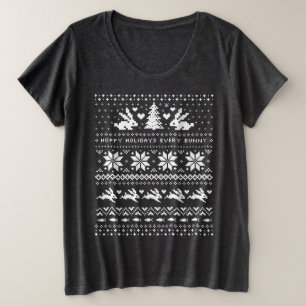 Bunny Rabbits Schattige Kersttrui Stijl Grote Maat T-shirt