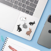 Bunny Rabbits Sticker (Laptop met iPhone)