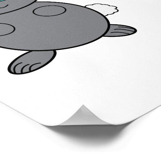 Bunny Rabbits Wearing Glasses Grey Poster (Hoek)