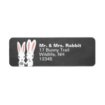 Bunny Rabbits Wedding Couple Return Address