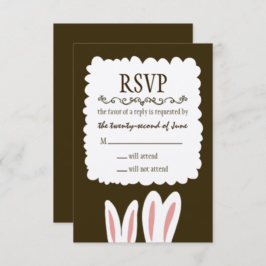 Bunny Rabbits Wedding RSVP (Voorkant / Achterkant)