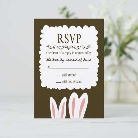 Bunny Rabbits Wedding RSVP (Staand voorkant)