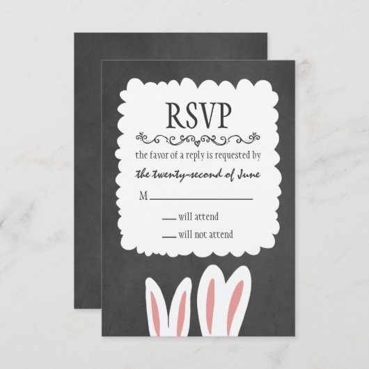 Bunny Rabbits Wedding RSVP (Voorkant / Achterkant)