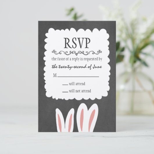 Bunny Rabbits Wedding RSVP (Staand voorkant)