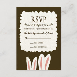 Bunny Rabbits Wedding RSVP Kaartje