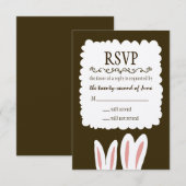 Bunny Rabbits Wedding RSVP Kaartje (Voorkant / Achterkant)