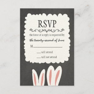 Bunny Rabbits Wedding RSVP Kaartje
