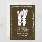 Bunny Rabbits Wedding Save the Date Announounding (Voorkant)