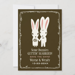 Bunny Rabbits Wedding Save the Date Announounding
