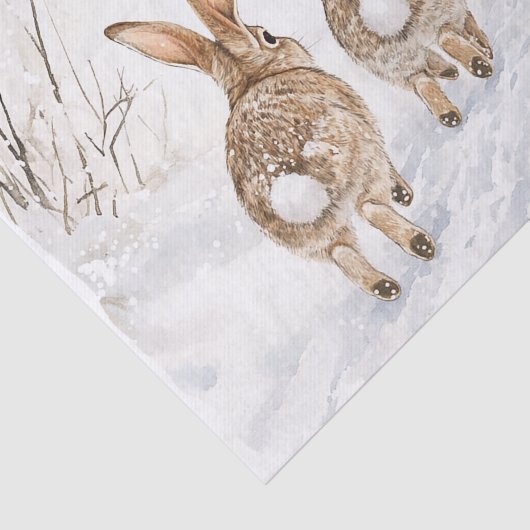 Bunny Rabbits Woods Christmas Tissuepapier (Detail)