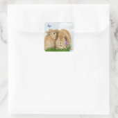 Bunny rabbitt vierkante sticker (Tas)
