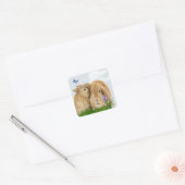 Bunny rabbitt vierkante sticker (Envelop)