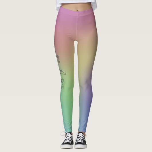 Bunny Rainbow Yoga Pants Leggings (Voorkant)