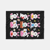Bunny Reading Boek Pasen Konijn Boekenwurm Reader Fleece Deken (Voorkant (Horizontaal))