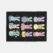 Bunny reading books easter day librarian teacher fleece deken (Voorkant (Horizontaal))