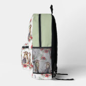 Bunny & Red Anemone Patroon Meisje Bedrukte Rugzak (Rechts)