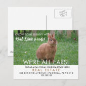 bunny referrals onroerend goed easter aankondigingskaart (Voorkant / Achterkant)