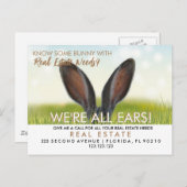 bunny referrals onroerend goed easter aankondigingskaart (Voorkant / Achterkant)