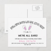 bunny referrals onroerend goed easter aankondigingskaart (Voorkant / Achterkant)