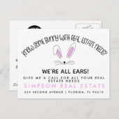 bunny referrals onroerend goed easter aankondigingskaart (Voorkant / Achterkant)