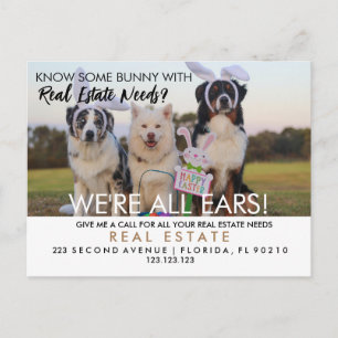 bunny referrals onroerend goed easter aankondigingskaart