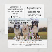 bunny referrals onroerend goed easter aankondigingskaart (Voorkant / Achterkant)