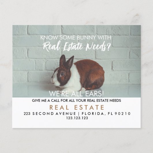 bunny referrals onroerend goed easter flyer (Voorkant)