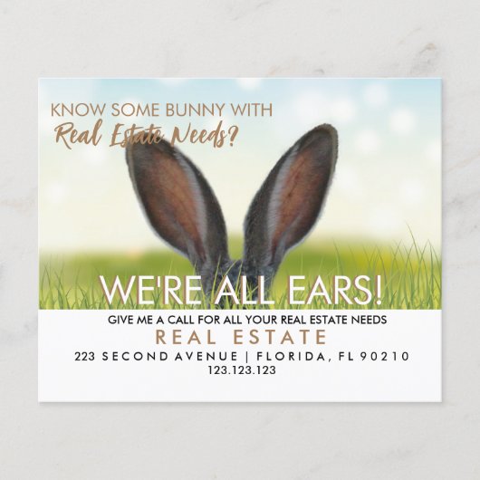 bunny referrals onroerend goed easter flyer (Voorkant)