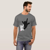 Bunny Reflection ik hou van je handgebarentaal ASL T-shirt (Voorkant volledig)