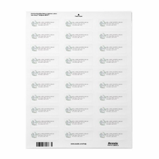 Bunny Return Address Envelope Labels (Full Sheet)