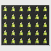 Bunny Ribbit Funny Rabbit Frog Pun Dark BG Cadeaupapier (Vlak)
